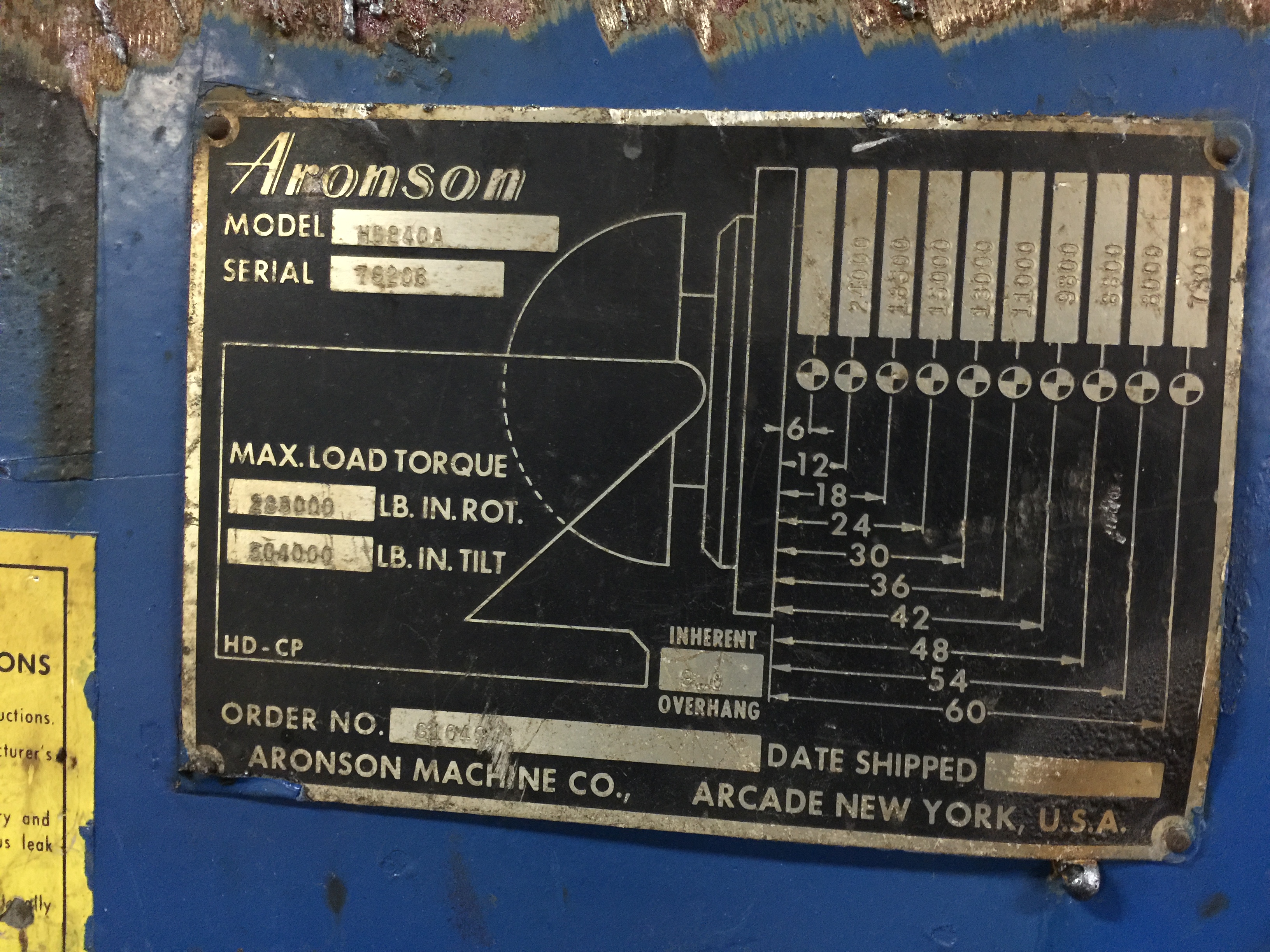24,000 Aronson Model HD240A Welding Positioner24,000 Aronson Model HD240A Welding Positioner